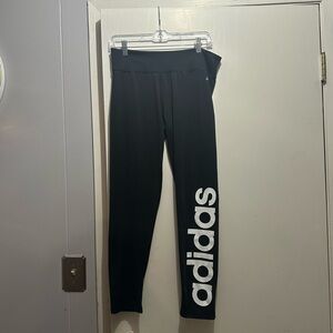 Adidas Women's Black and White Logo Joggers